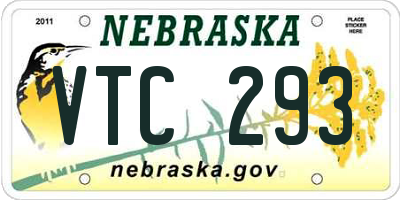 NE license plate VTC293