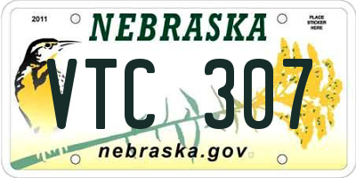 NE license plate VTC307