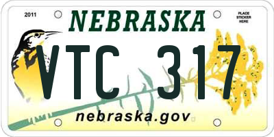 NE license plate VTC317