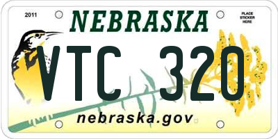 NE license plate VTC320