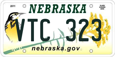 NE license plate VTC323