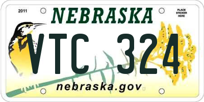 NE license plate VTC324