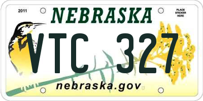 NE license plate VTC327
