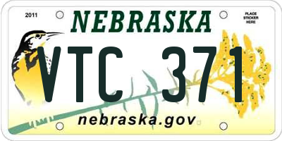 NE license plate VTC371