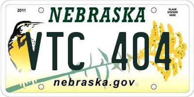 NE license plate VTC404
