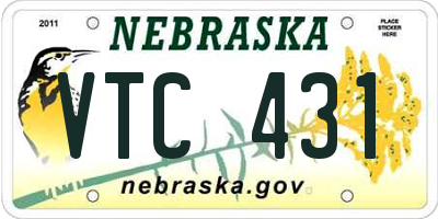 NE license plate VTC431