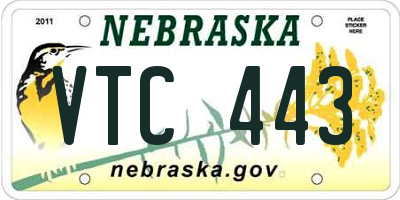 NE license plate VTC443
