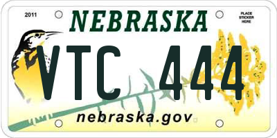 NE license plate VTC444
