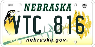 NE license plate VTC816
