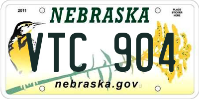 NE license plate VTC904