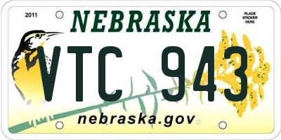 NE license plate VTC943