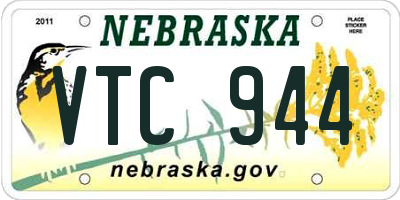 NE license plate VTC944