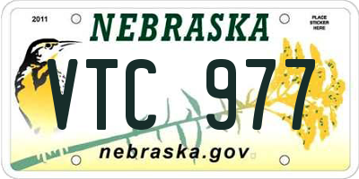 NE license plate VTC977