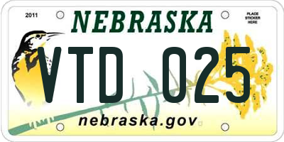 NE license plate VTD025