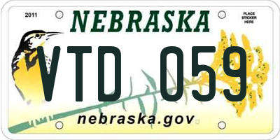 NE license plate VTD059