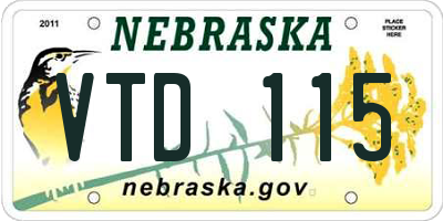 NE license plate VTD115