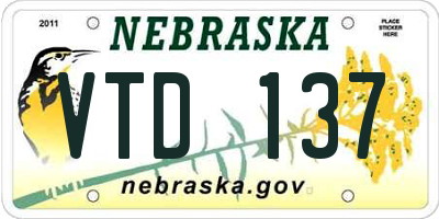 NE license plate VTD137
