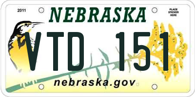 NE license plate VTD151