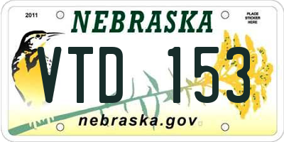 NE license plate VTD153
