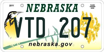 NE license plate VTD207
