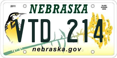NE license plate VTD214