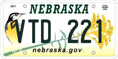 NE license plate VTD221
