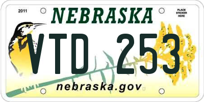 NE license plate VTD253