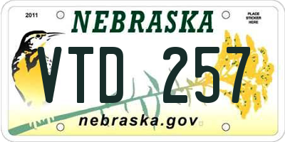 NE license plate VTD257