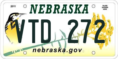 NE license plate VTD272