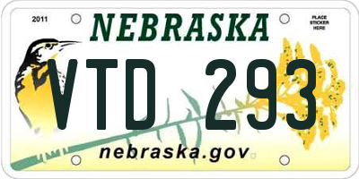 NE license plate VTD293