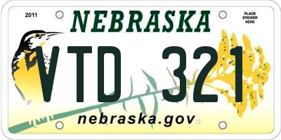 NE license plate VTD321