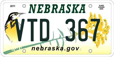 NE license plate VTD367