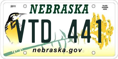 NE license plate VTD441