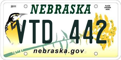 NE license plate VTD442