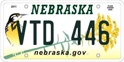 NE license plate VTD446