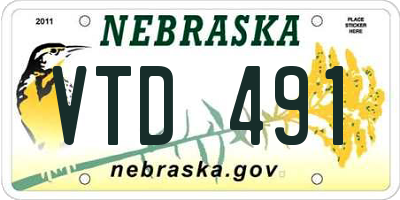 NE license plate VTD491
