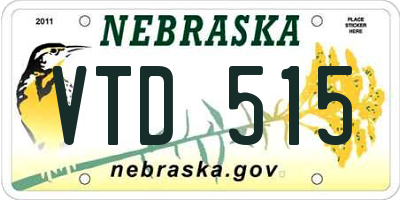 NE license plate VTD515