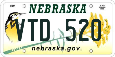 NE license plate VTD520