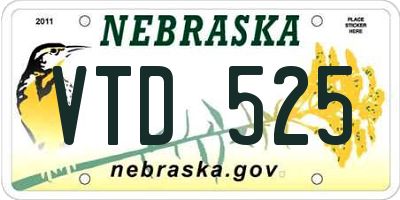 NE license plate VTD525