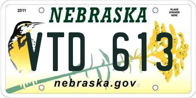 NE license plate VTD613