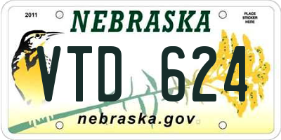 NE license plate VTD624