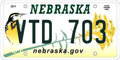 NE license plate VTD703