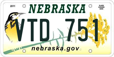 NE license plate VTD751