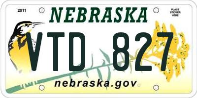 NE license plate VTD827