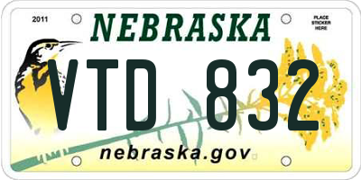 NE license plate VTD832