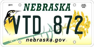NE license plate VTD872