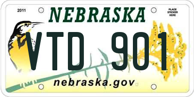 NE license plate VTD901