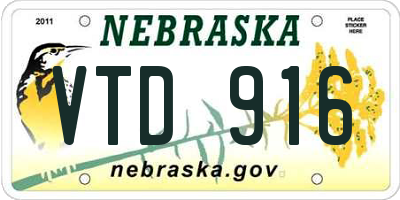 NE license plate VTD916
