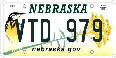 NE license plate VTD979