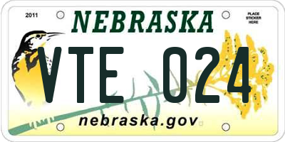 NE license plate VTE024